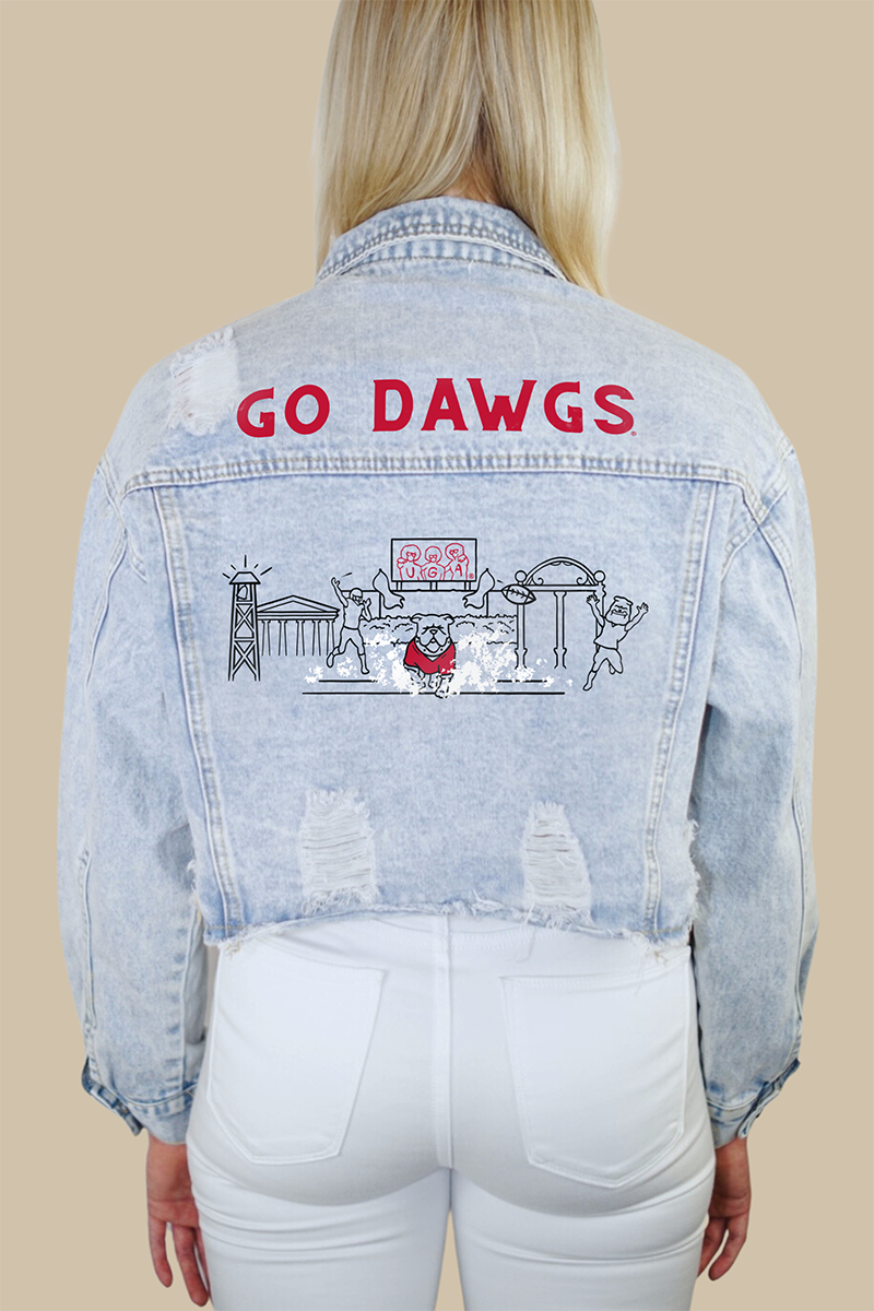 UGA fall collection Licensed Jean jackets UGA dawgs