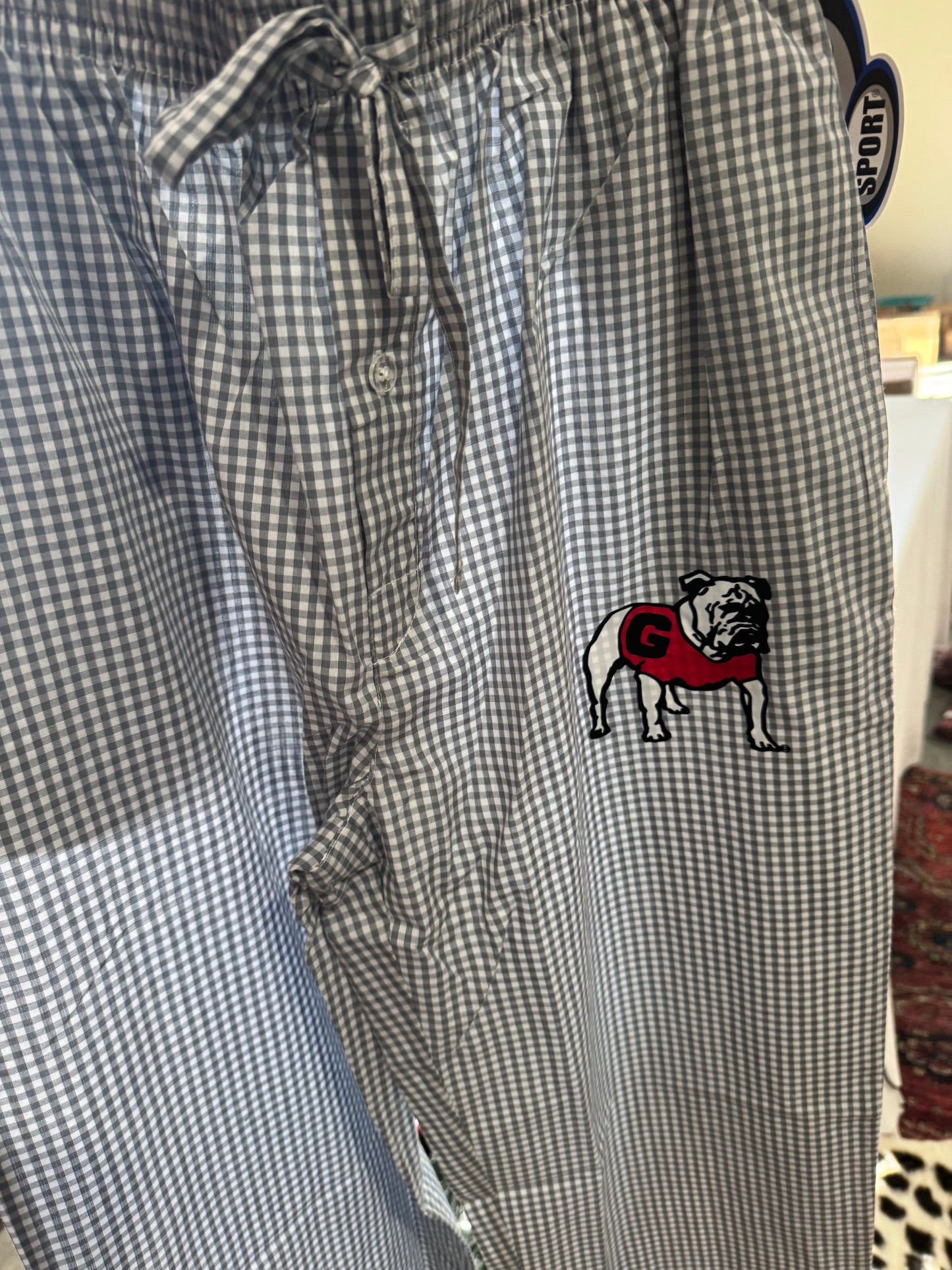 Gray mens checked sleep pants men’s licensed