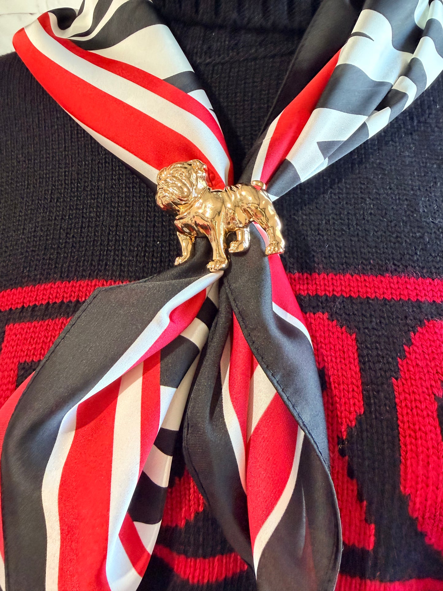 Zebra red and black scarf