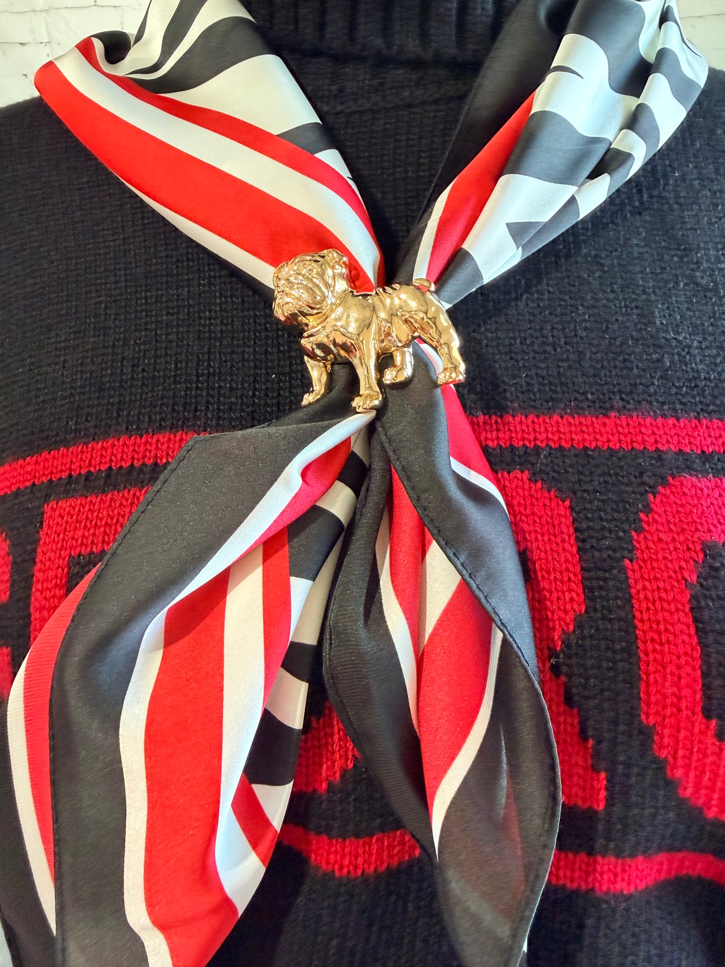 Zebra red and black scarf