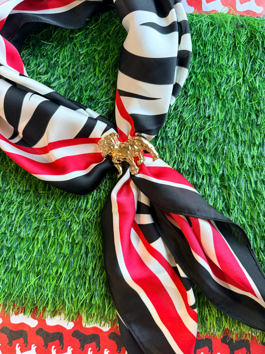 Zebra red and black scarf
