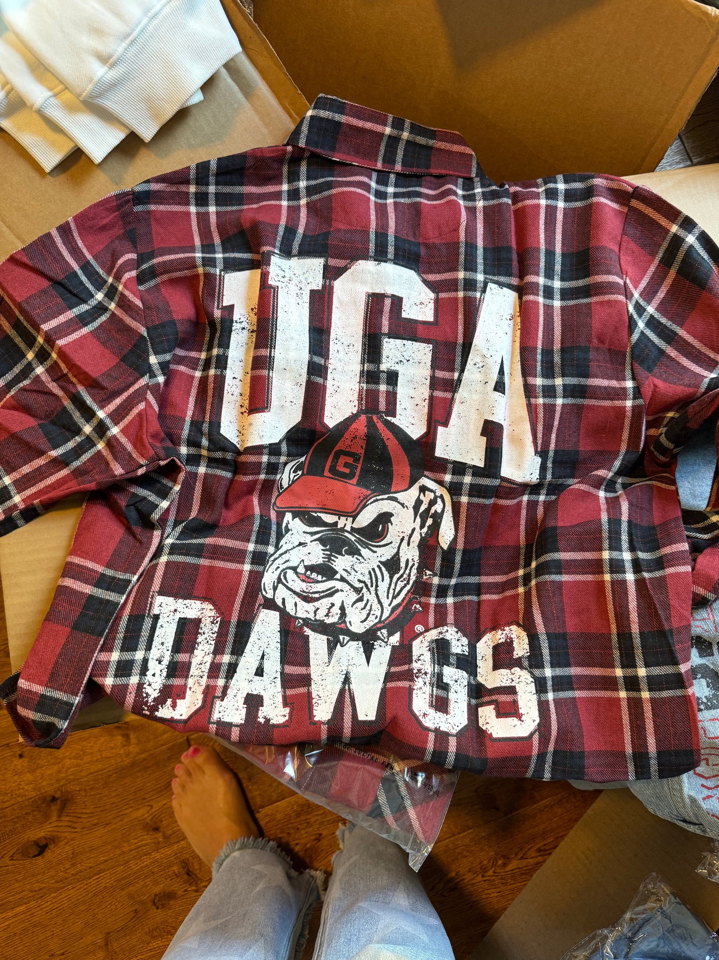 UGA fall collection Georgia oversized flannel