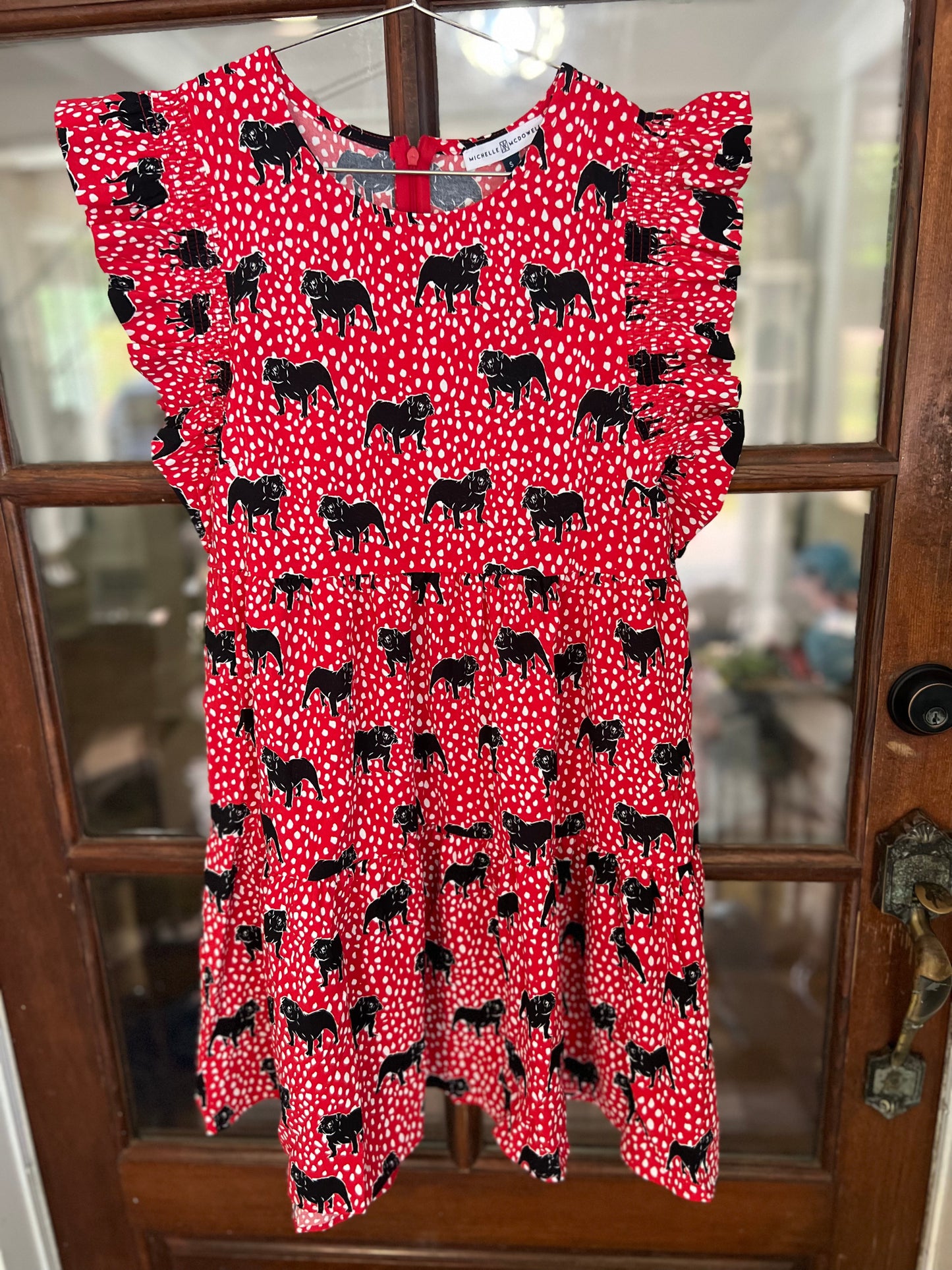 Dog dress black and red