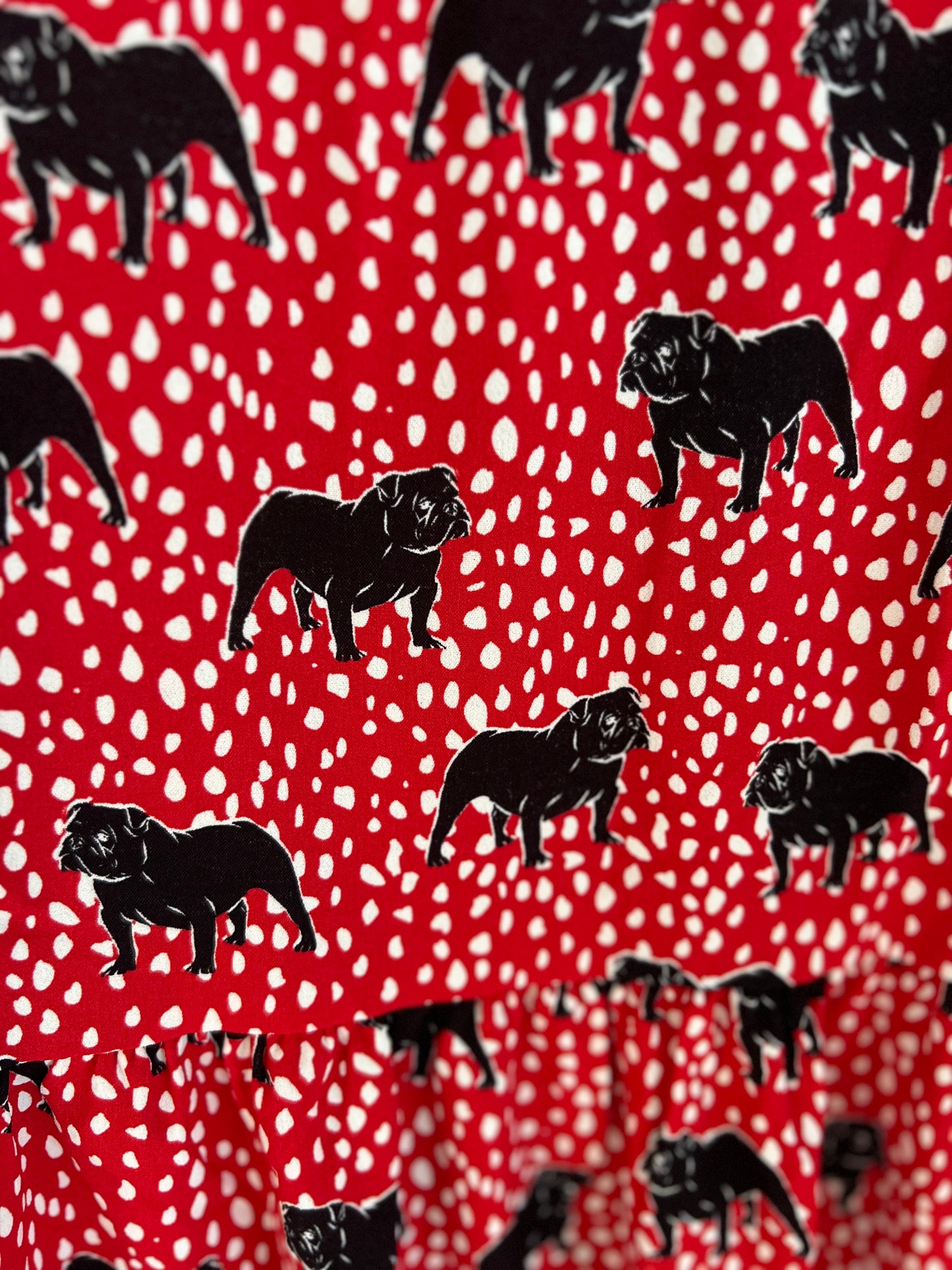 Dog dress black and red