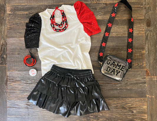 Black skirt pleather