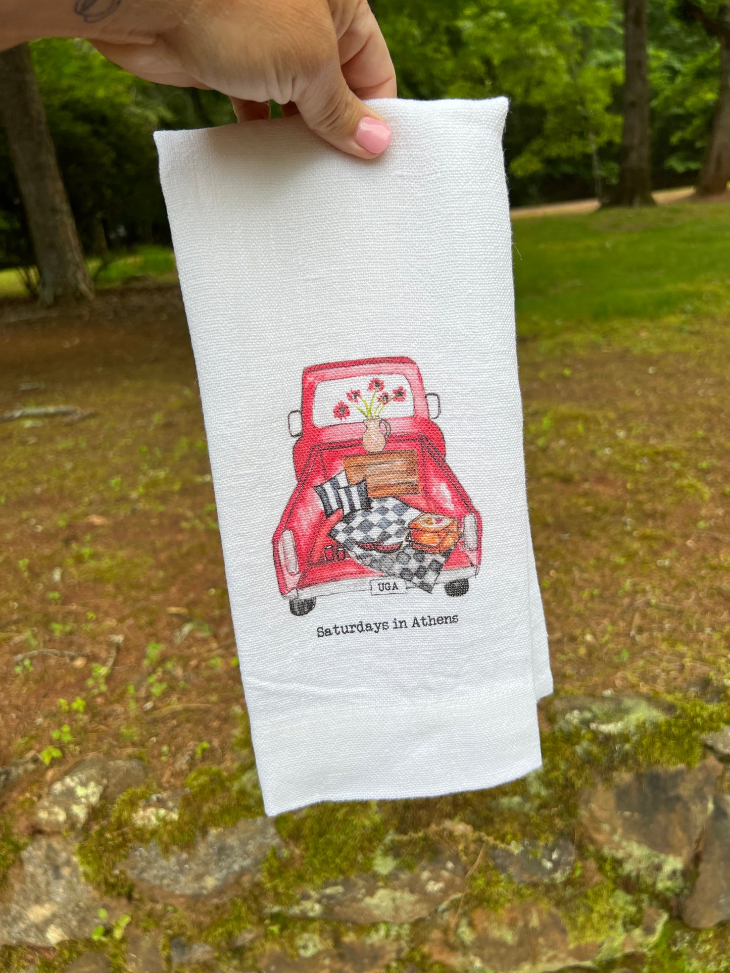 athens linen guest towel