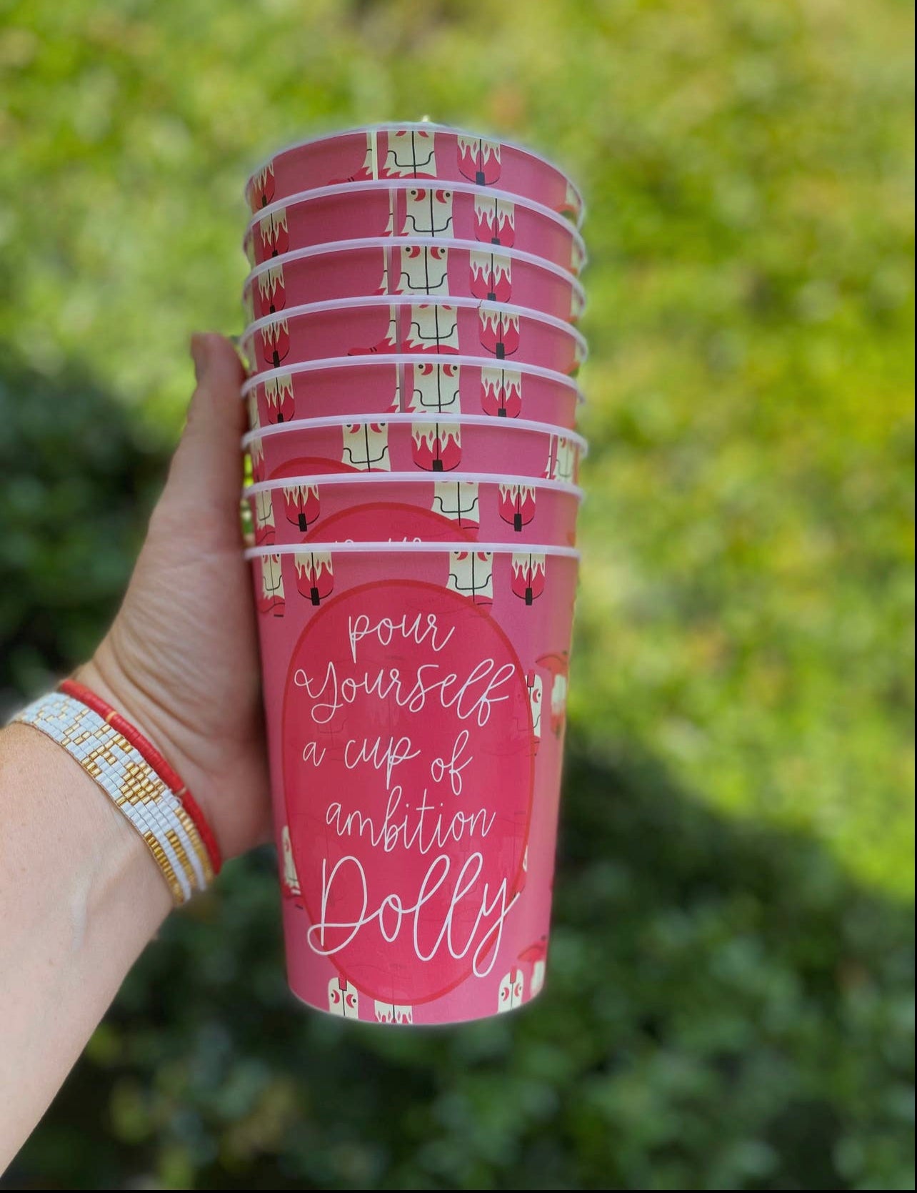 Dolly reusable cups set of 6 warehouse sale