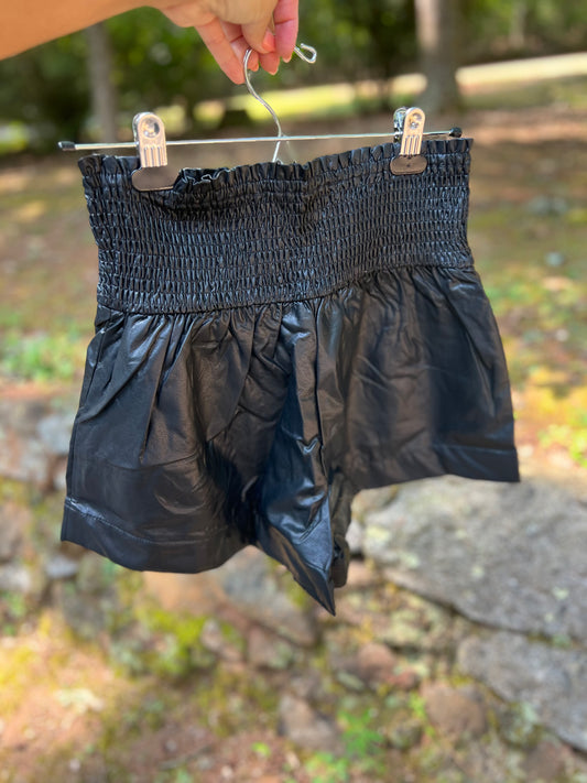 Black shorts pleather