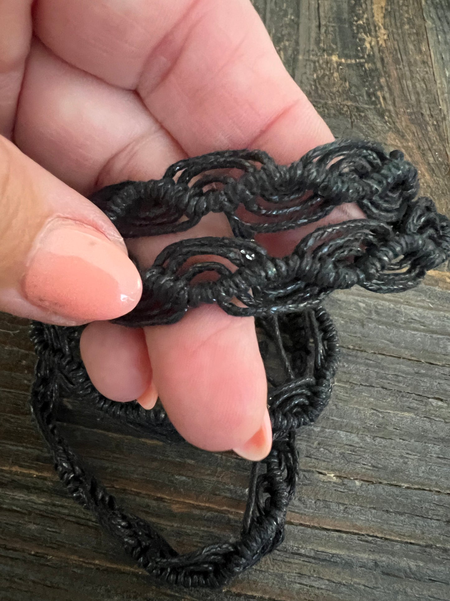 Macrame bracelet handmade black