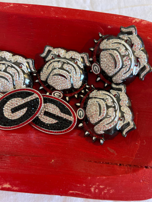 licensed pin uga logo  rhinestones!