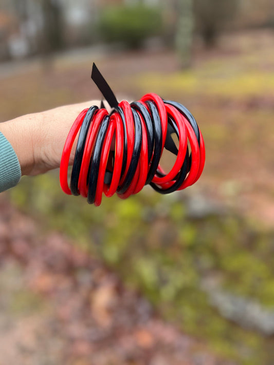 rubber bracelets set of 5 jelly