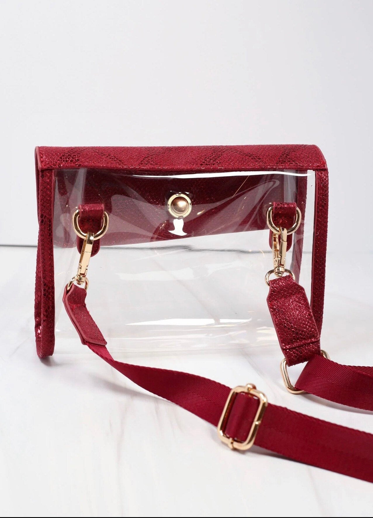 Red clear Stadium bag crossbody Fanny pack