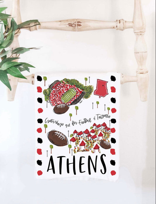 Athens georgia tea towel