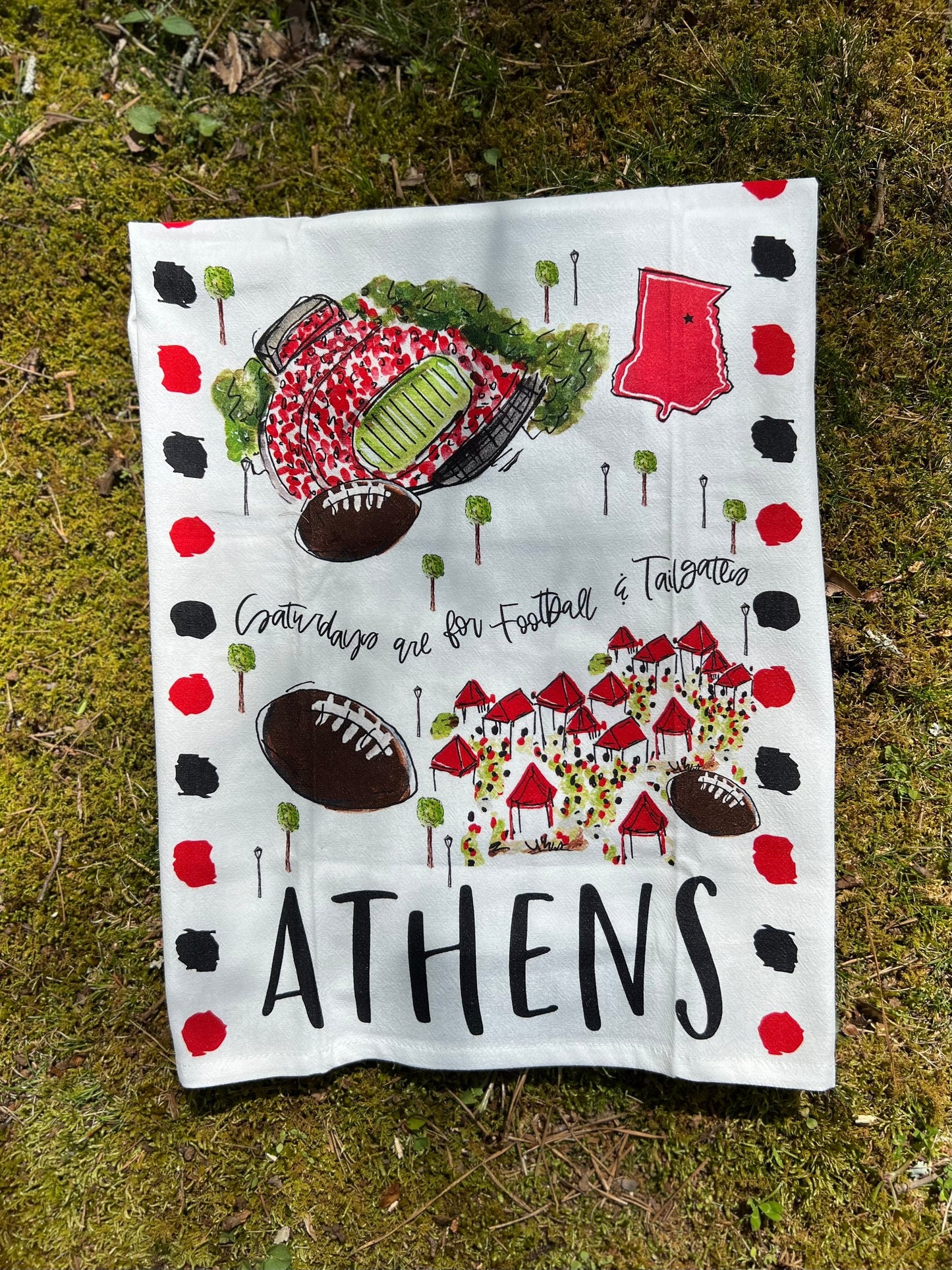 Athens georgia tea towel